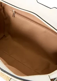Straw Buckle Satchel Bag