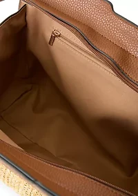 Straw Buckle Satchel Bag