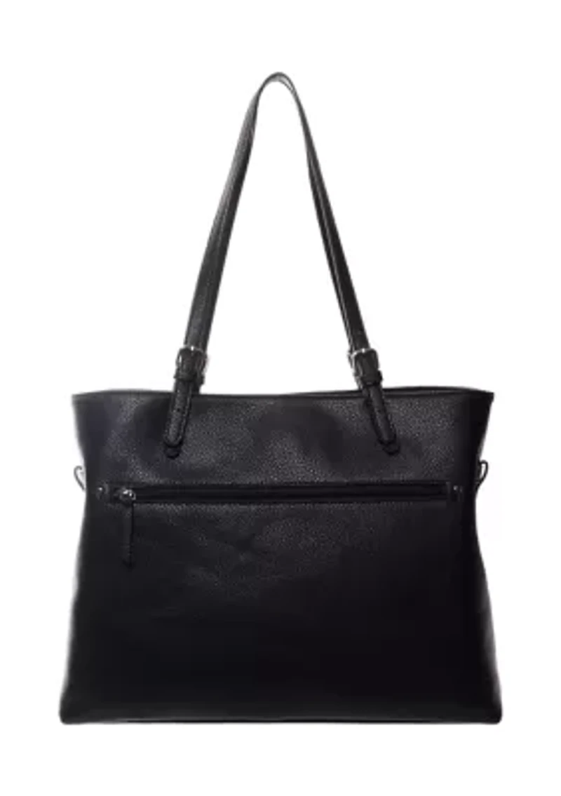 Pebbled Triple Entry Tote Bag