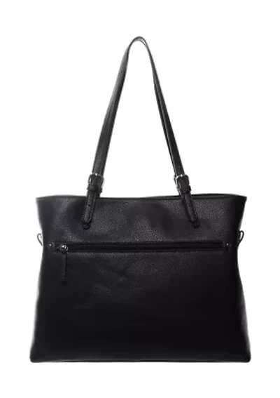 Pebbled Triple Entry Tote Bag