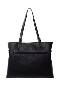 Pebbled Triple Entry Tote Bag