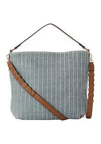 Braided Strap Straw Hobo Bag