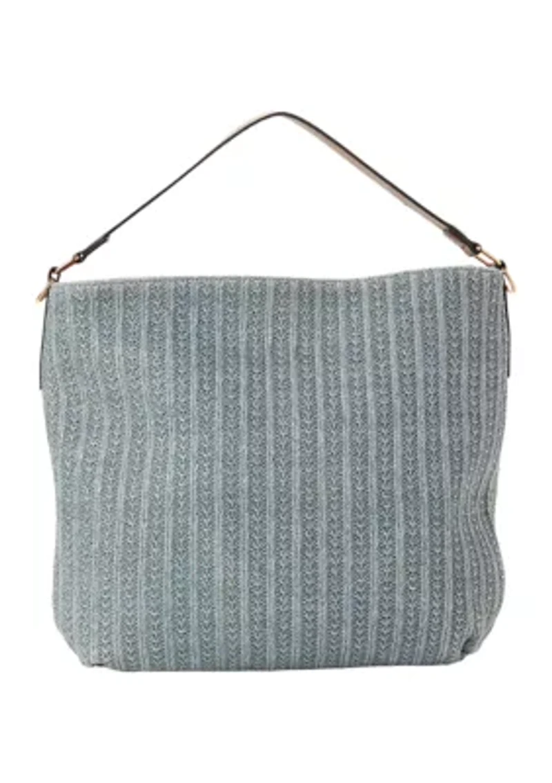 Braided Strap Straw Hobo Bag