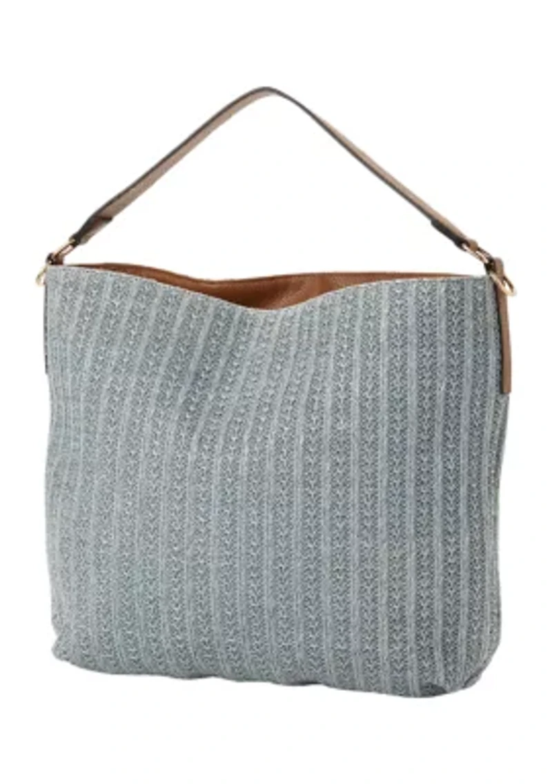 Braided Strap Straw Hobo Bag
