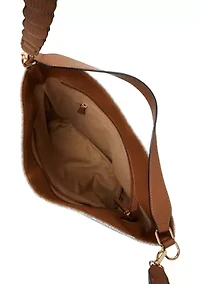 Braided Strap Straw Hobo Bag