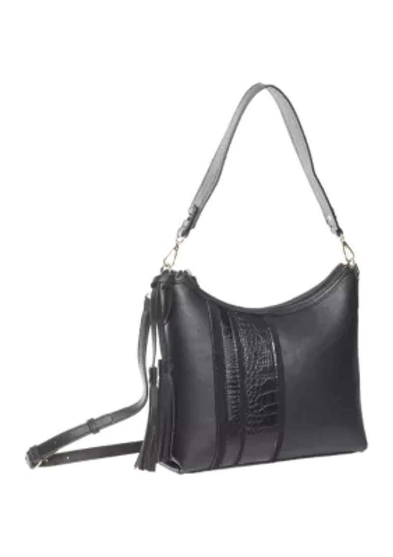 Mix Media Panel Shoulder Bag