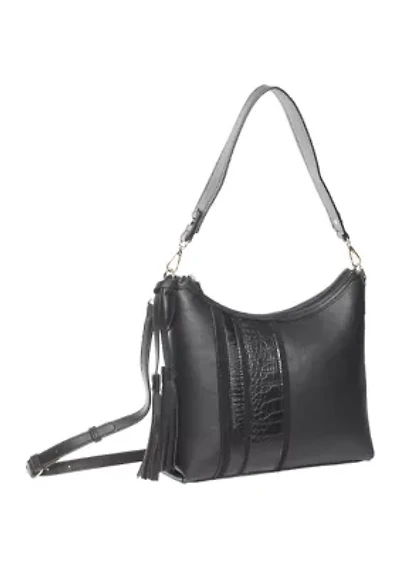 Mix Media Panel Shoulder Bag