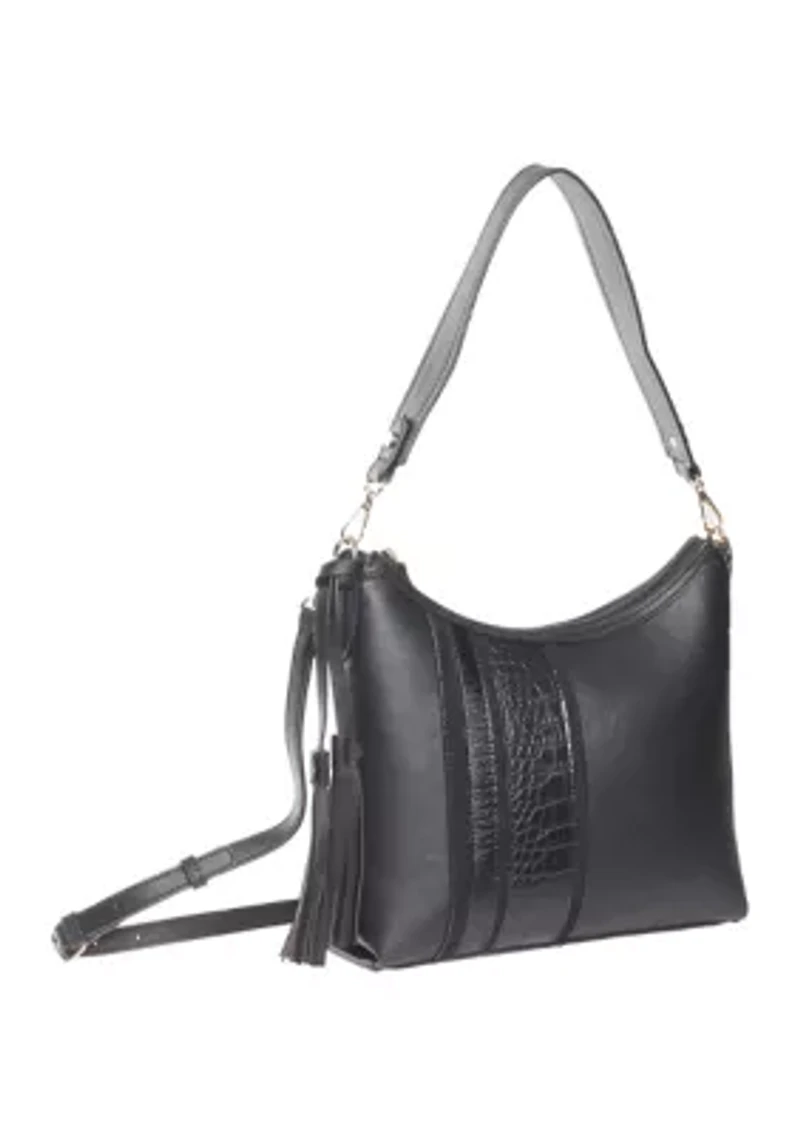 Mix Media Panel Shoulder Bag