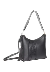 Mix Media Panel Shoulder Bag