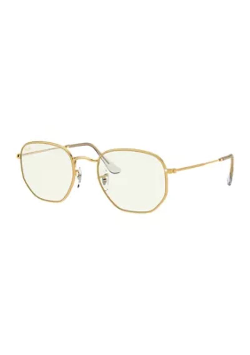 RB3548 Hexagonal Blue-Light Clear Sunglasses