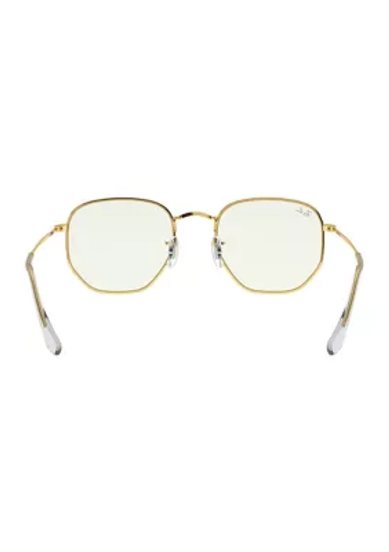 RB3548 Hexagonal Blue-Light Clear Sunglasses