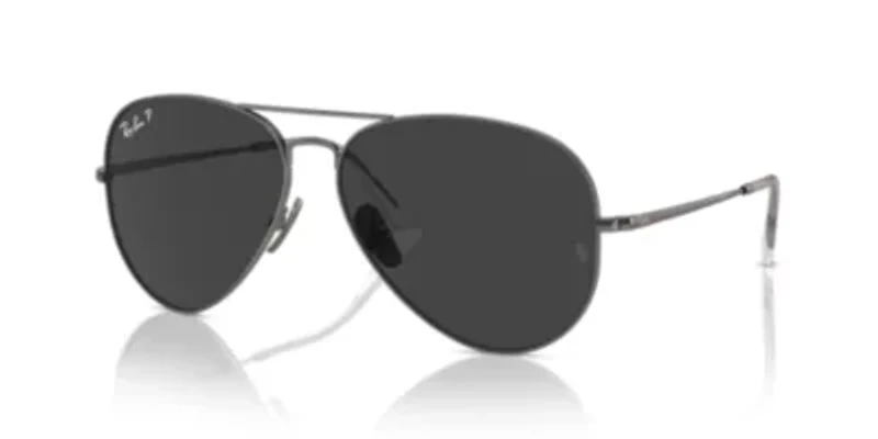 RB8089 Aviator Titanium Polarized Sunglasses