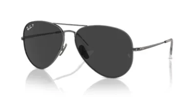 RB8089 Aviator Titanium Polarized Sunglasses