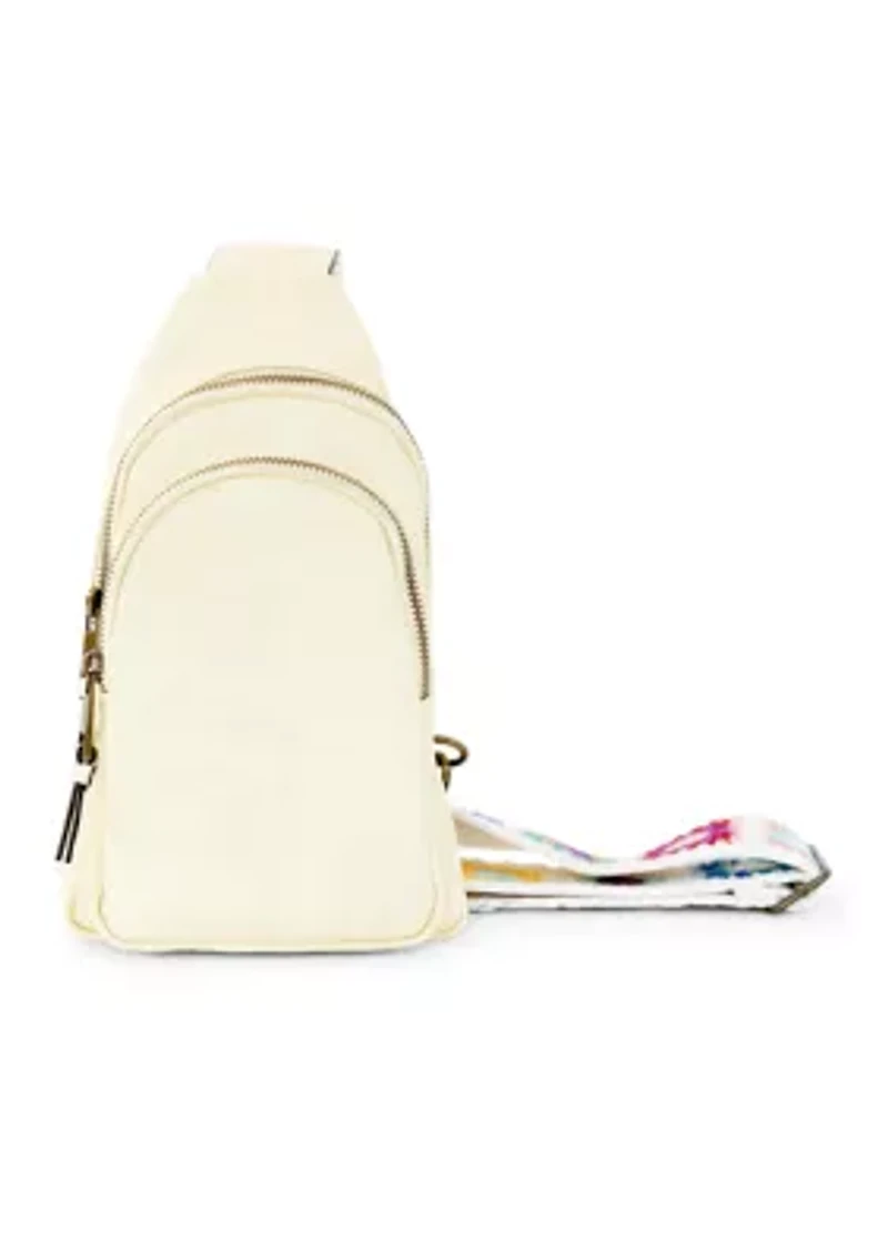 Sling Crossbody Bag with Crochet Strap