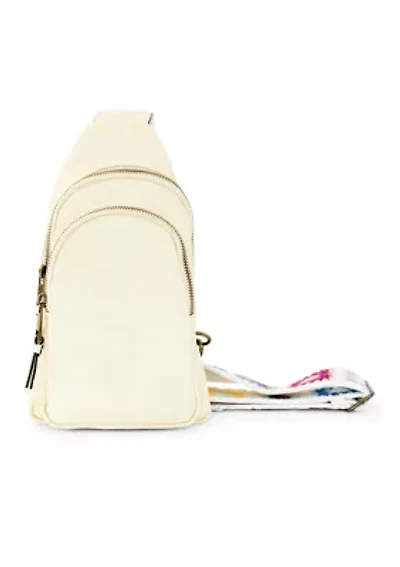 Sling Crossbody Bag with Crochet Strap