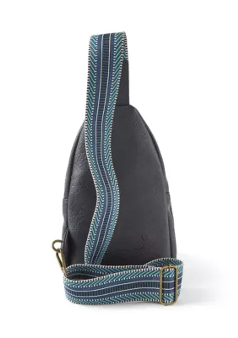 Sling Crossbody Bag with Crochet Strap