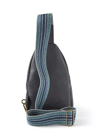 Sling Crossbody Bag with Crochet Strap