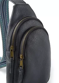 Sling Crossbody Bag with Crochet Strap