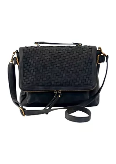 Nubuck Woven Top Handle Crossbody