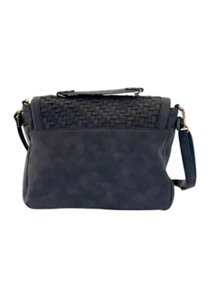 Nubuck Woven Top Handle Crossbody