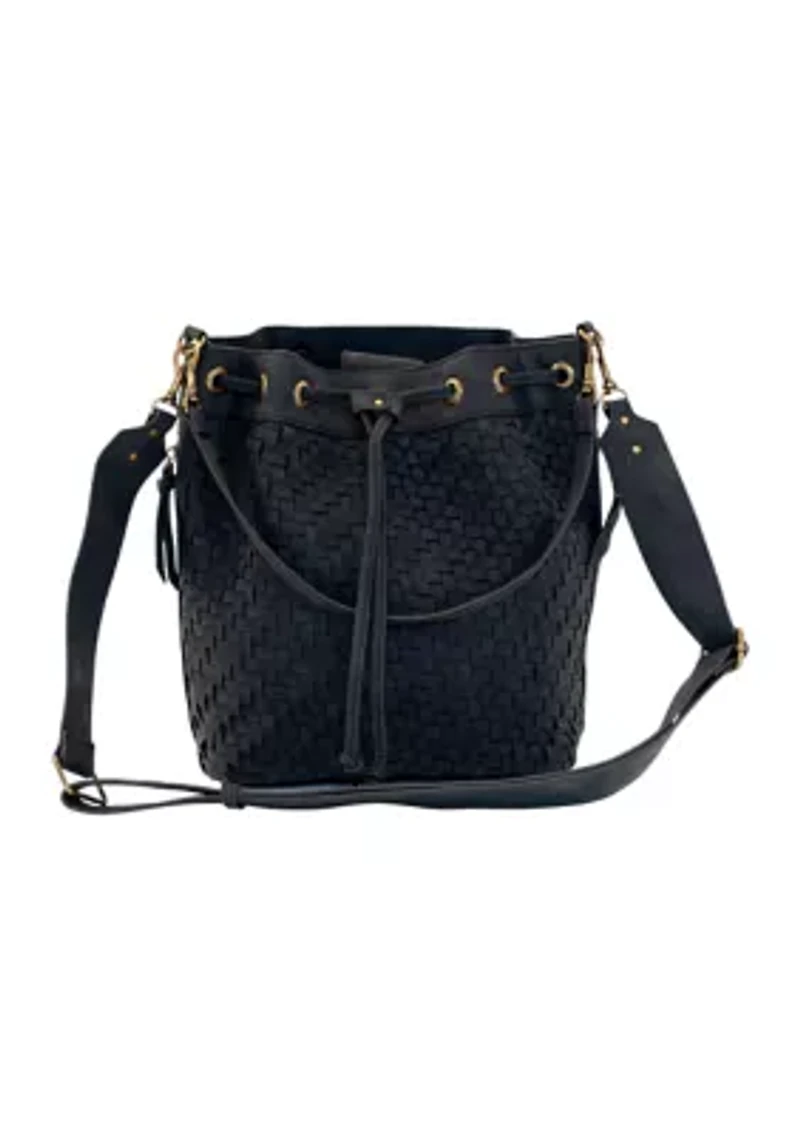 Nubuck Woven Bucket Bag