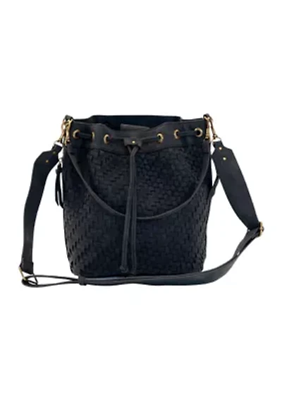 Nubuck Woven Bucket Bag