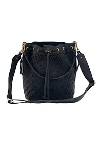 Nubuck Woven Bucket Bag