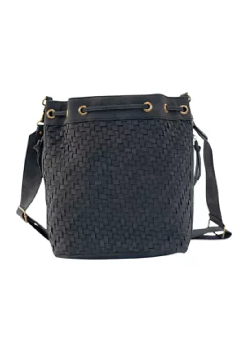 Nubuck Woven Bucket Bag