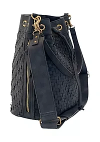 Nubuck Woven Bucket Bag