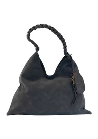 Nubuck Braided Strap Hobo Bag
