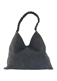 Nubuck Braided Strap Hobo Bag