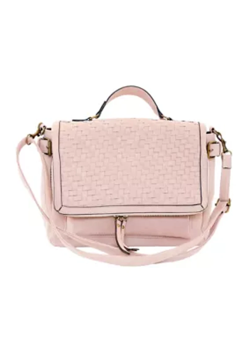 Nubuck Woven Top Handle Crossbody