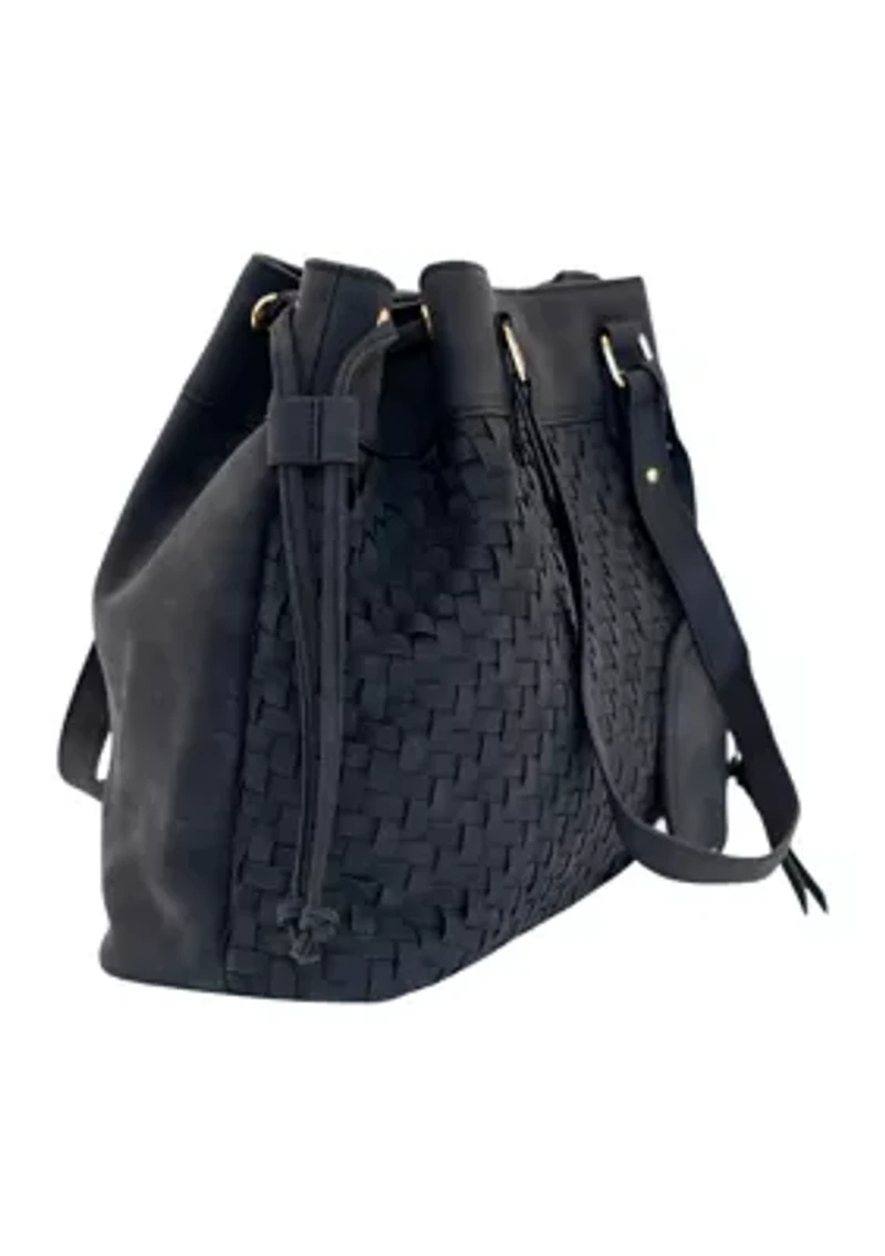 Nubuck Woven Triple Compartment Tote