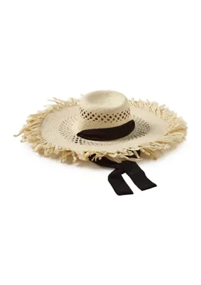 Frayed Oversized Floppy Hat 