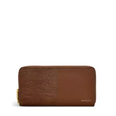 Mount Row - Faux Lizard - Large Zip Around Wallet