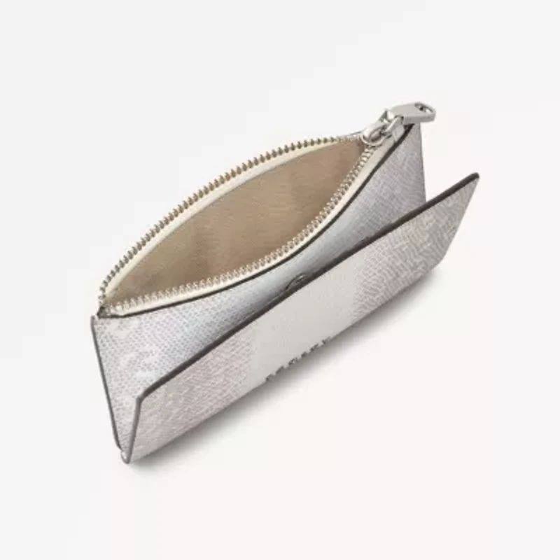 Coin Street Faux Lizard Medium Ziptop Wallet