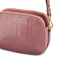 Dukes Place  Faux Croc Medium Ziptop Crossbody
