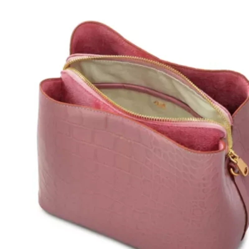Dukes Place  Faux Croc Medium Compartment Crossbody