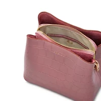 Dukes Place  Faux Croc Small Compartment Crossbody