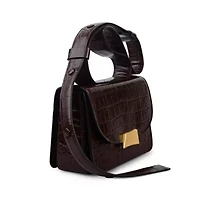 The Belsize - Faux Crocsmall Flapover Shoulder