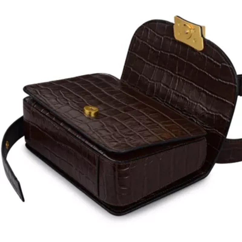 The Belsize - Faux Crocsmall Flapover Shoulder
