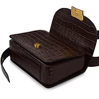 The Belsize - Faux Crocsmall Flapover Shoulder