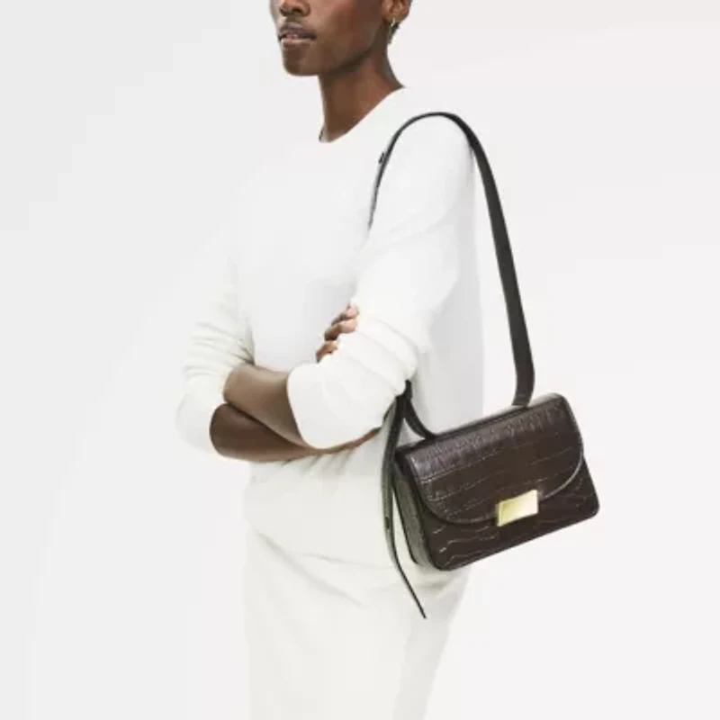 The Belsize - Faux Crocsmall Flapover Shoulder