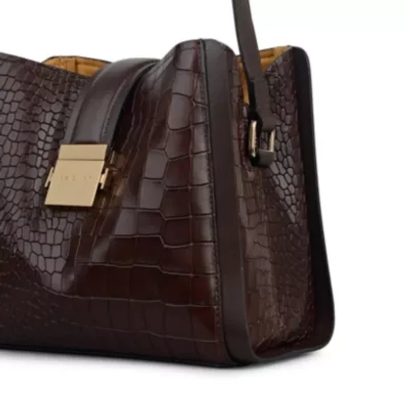 Sloane Mews Faux Croc Small Ziptop Cross Body