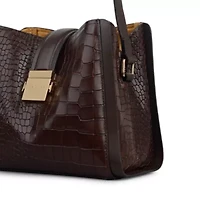 Sloane Mews Faux Croc Small Ziptop Cross Body