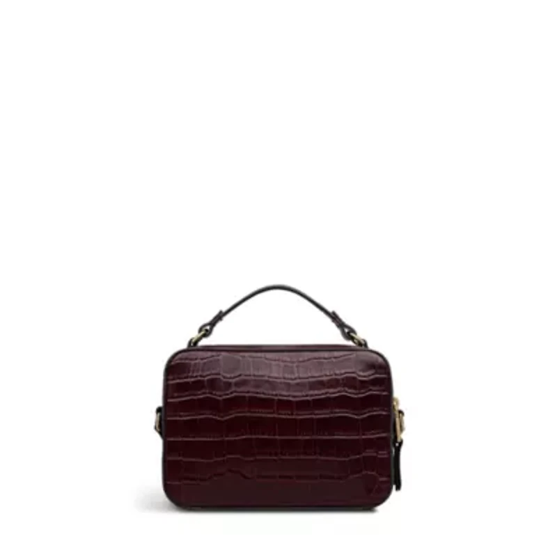 Hadley Lane - Faux Croc Medium Ziptop Crossbody