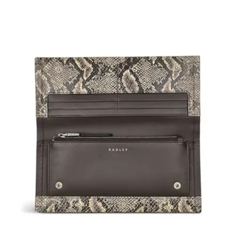 Oak Street - Faux Snake Large Flapover Wallet