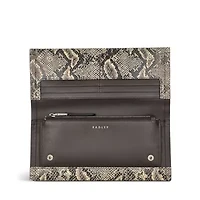 Oak Street - Faux Snake Large Flapover Wallet