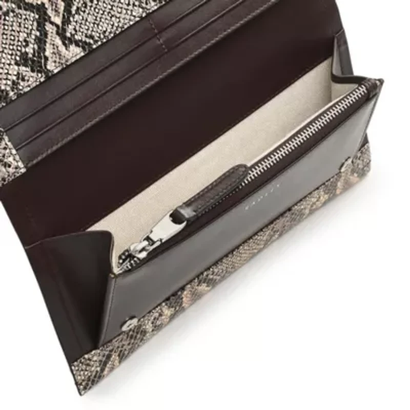 Oak Street - Faux Snake Large Flapover Wallet