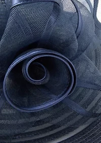 Sheer Widebrim Hat with Rosette